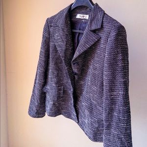 Black and white jacket.